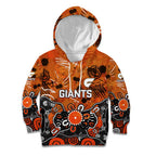 Personalized Greater Western Sydney Giants Kid Hoodie Aboriginal Dot Painting Graffiti Style