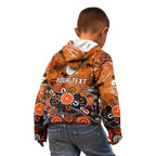 Personalized Greater Western Sydney Giants Kid Hoodie Aboriginal Dot Painting Graffiti Style