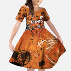 Personalized Greater Western Sydney Giants Kid Short Sleeve Dress Aboriginal Dot Painting Graffiti Style