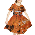 Personalized Greater Western Sydney Giants Kid Short Sleeve Dress Aboriginal Dot Painting Graffiti Style