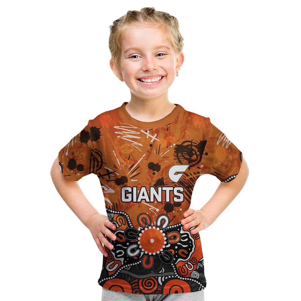Personalized Greater Western Sydney Giants Kid T Shirt Aboriginal Dot Painting Graffiti Style