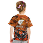 Personalized Greater Western Sydney Giants Kid T Shirt Aboriginal Dot Painting Graffiti Style