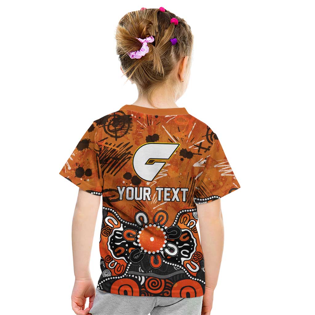 Personalized Greater Western Sydney Giants Kid T Shirt Aboriginal Dot Painting Graffiti Style