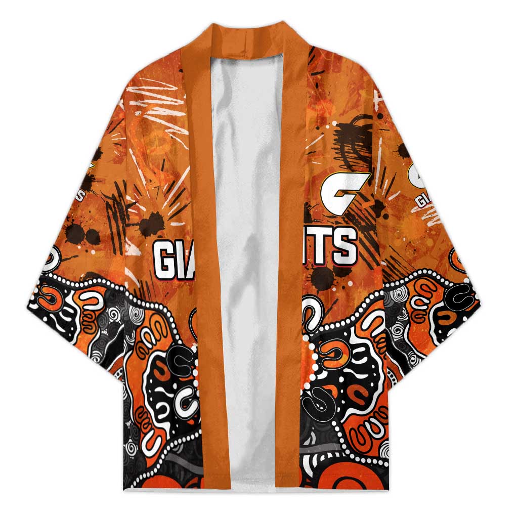 Personalized Greater Western Sydney Giants Kimono Aboriginal Dot Painting Graffiti Style