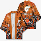 Personalized Greater Western Sydney Giants Kimono Aboriginal Dot Painting Graffiti Style