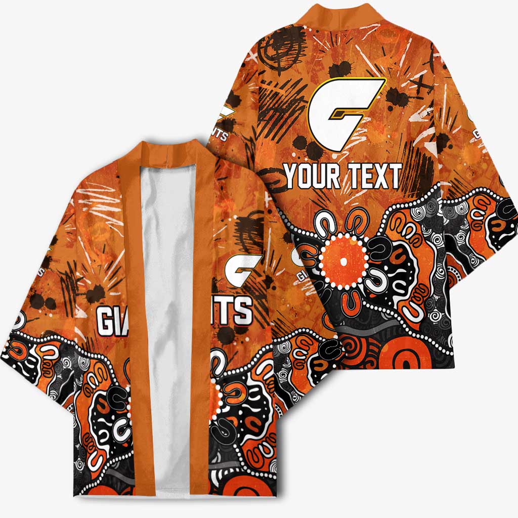 Personalized Greater Western Sydney Giants Kimono Aboriginal Dot Painting Graffiti Style
