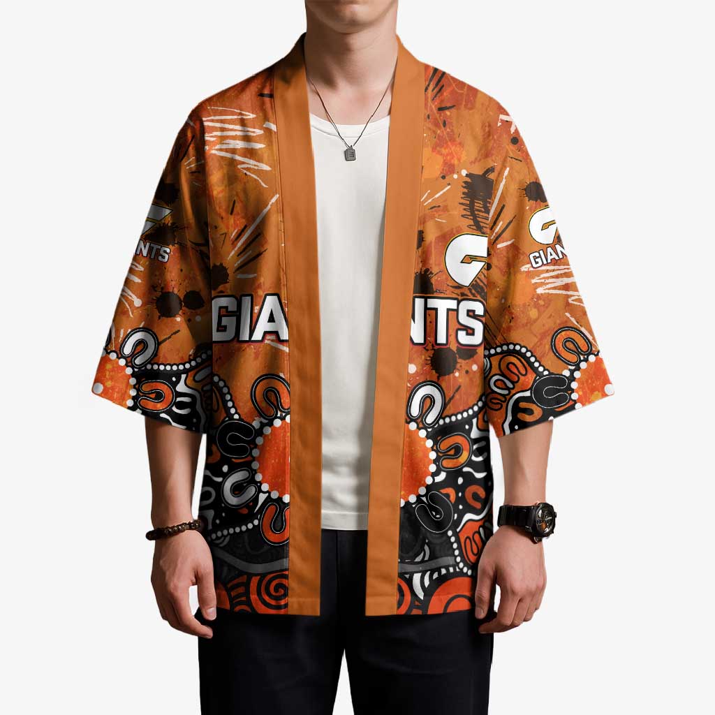 Personalized Greater Western Sydney Giants Kimono Aboriginal Dot Painting Graffiti Style
