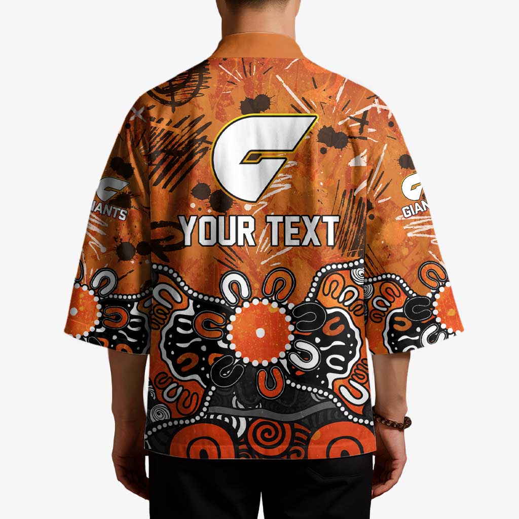 Personalized Greater Western Sydney Giants Kimono Aboriginal Dot Painting Graffiti Style