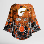 Personalized Greater Western Sydney Giants Kimono Sleeve Blouse Aboriginal Dot Painting Graffiti Style