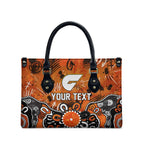 Personalized Greater Western Sydney Giants Leather Bag Aboriginal Dot Painting Graffiti Style