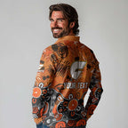 Personalized Greater Western Sydney Giants Long Sleeve Polo Shirt Aboriginal Dot Painting Graffiti Style