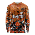 Personalized Greater Western Sydney Giants Long Sleeve Shirt Aboriginal Dot Painting Graffiti Style