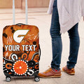 Personalized Greater Western Sydney Giants Luggage Cover Aboriginal Dot Painting Graffiti Style