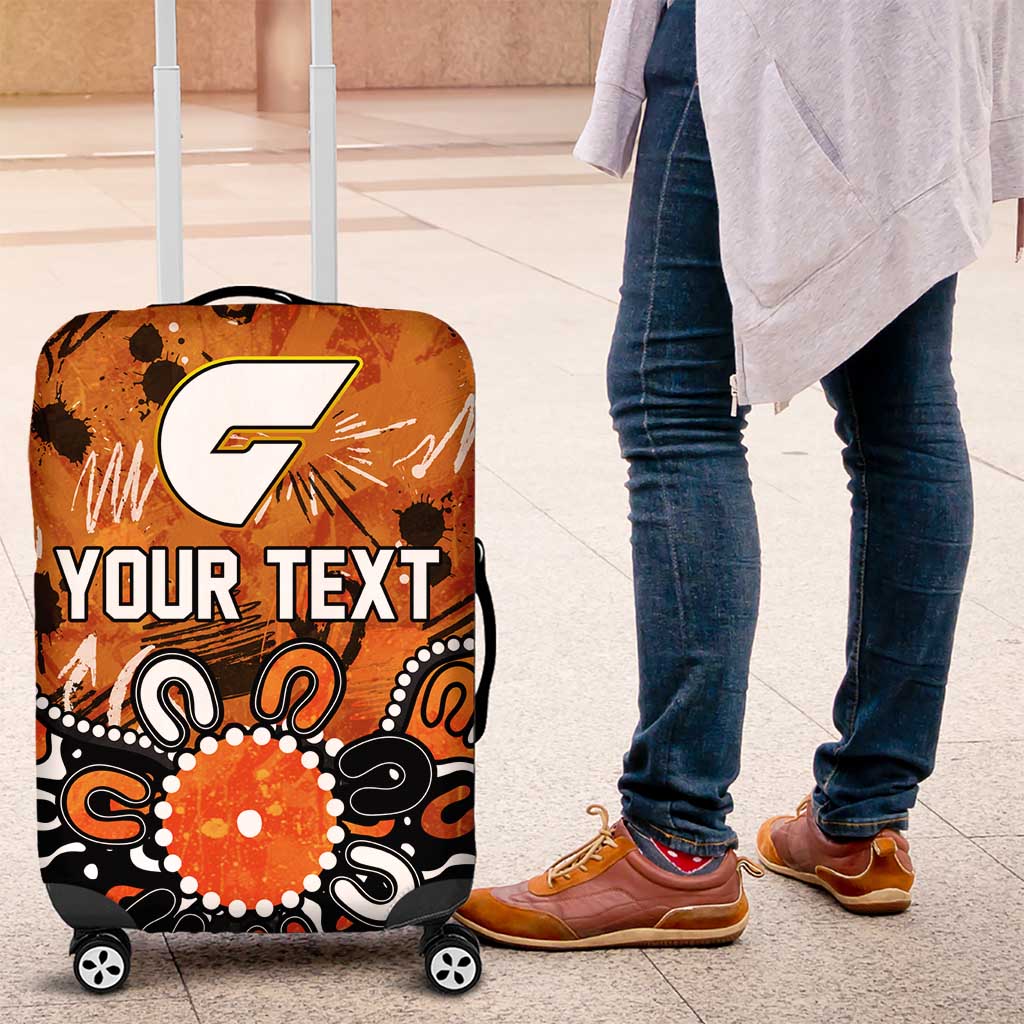 Personalized Greater Western Sydney Giants Luggage Cover Aboriginal Dot Painting Graffiti Style