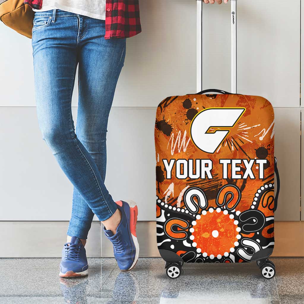 Personalized Greater Western Sydney Giants Luggage Cover Aboriginal Dot Painting Graffiti Style