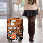Personalized Greater Western Sydney Giants Luggage Cover Aboriginal Dot Painting Graffiti Style