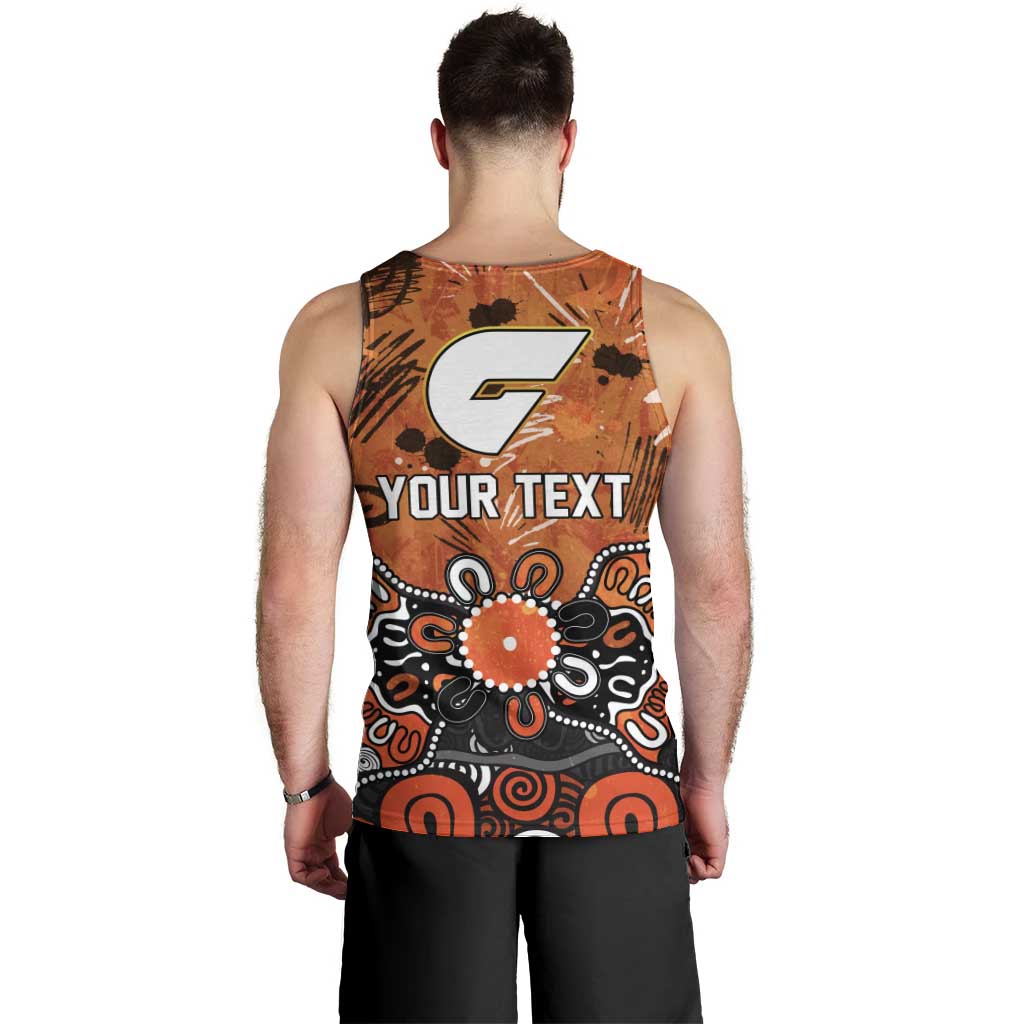 Personalized Greater Western Sydney Giants Men Tank Top Aboriginal Dot Painting Graffiti Style