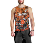 Personalized Greater Western Sydney Giants Men Tank Top Aboriginal Dot Painting Graffiti Style