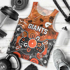 Personalized Greater Western Sydney Giants Men Tank Top Aboriginal Dot Painting Graffiti Style