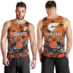 Personalized Greater Western Sydney Giants Men Tank Top Aboriginal Dot Painting Graffiti Style