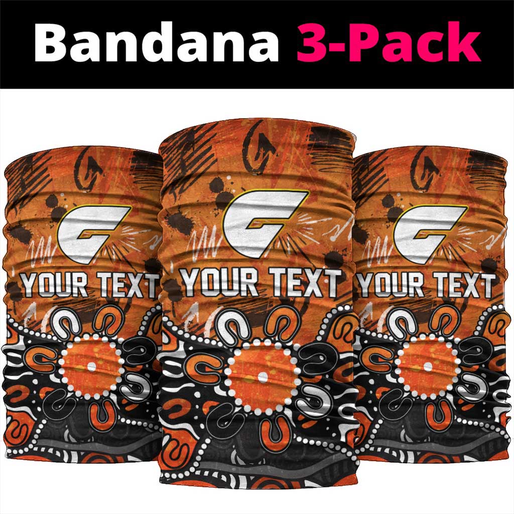 Personalized Greater Western Sydney Giants Neck Gaiter Aboriginal Dot Painting Graffiti Style