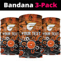 Personalized Greater Western Sydney Giants Neck Gaiter Aboriginal Dot Painting Graffiti Style
