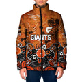 Personalized Greater Western Sydney Giants Padded Jacket Aboriginal Dot Painting Graffiti Style