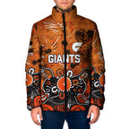 Personalized Greater Western Sydney Giants Padded Jacket Aboriginal Dot Painting Graffiti Style