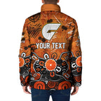 Personalized Greater Western Sydney Giants Padded Jacket Aboriginal Dot Painting Graffiti Style