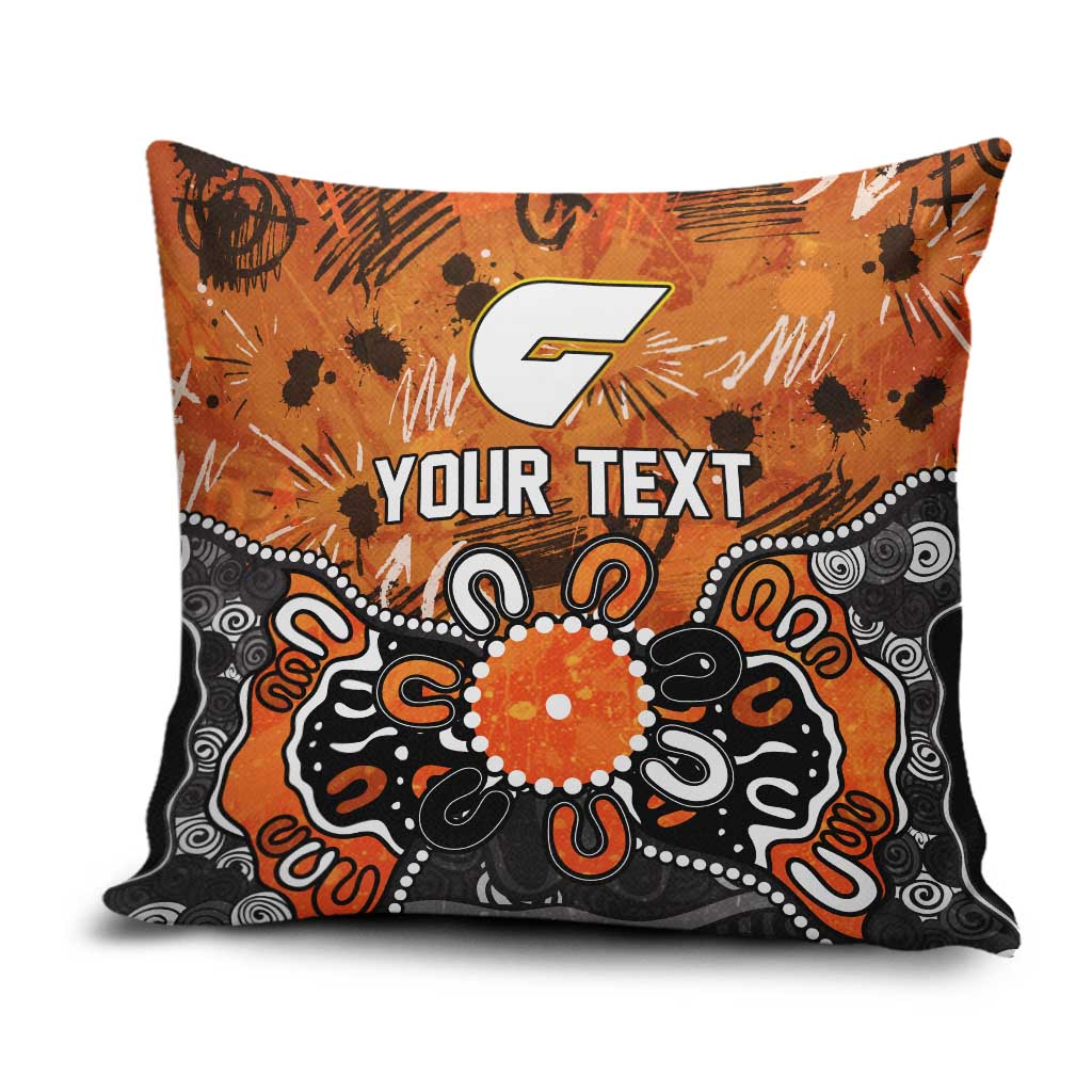 Personalized Greater Western Sydney Giants Pillow Cover Aboriginal Dot Painting Graffiti Style