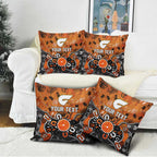 Personalized Greater Western Sydney Giants Pillow Cover Aboriginal Dot Painting Graffiti Style