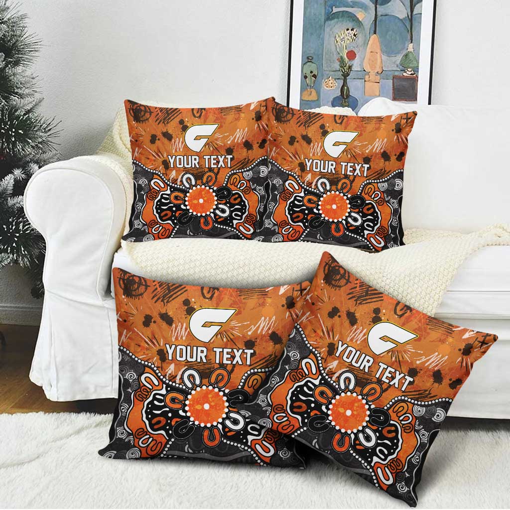 Personalized Greater Western Sydney Giants Pillow Cover Aboriginal Dot Painting Graffiti Style
