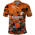 Personalized Greater Western Sydney Giants Polo Shirt Aboriginal Dot Painting Graffiti Style