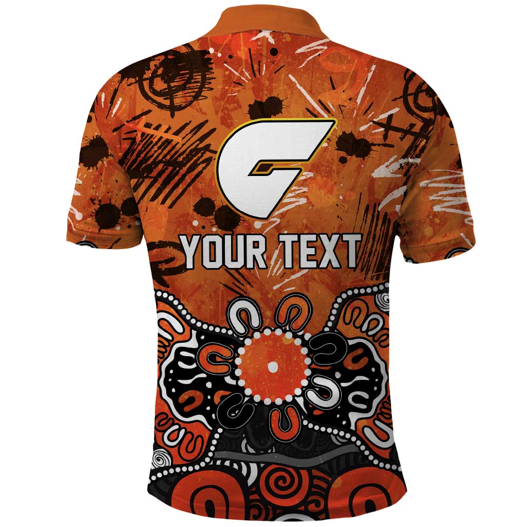 Personalized Greater Western Sydney Giants Polo Shirt Aboriginal Dot Painting Graffiti Style