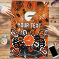 Personalized Greater Western Sydney Giants Puzzle Aboriginal Dot Painting Graffiti Style