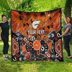 Personalized Greater Western Sydney Giants Quilt Aboriginal Dot Painting Graffiti Style