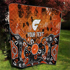 Personalized Greater Western Sydney Giants Quilt Aboriginal Dot Painting Graffiti Style