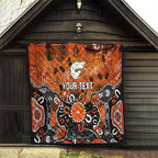 Personalized Greater Western Sydney Giants Quilt Aboriginal Dot Painting Graffiti Style