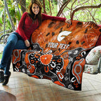 Personalized Greater Western Sydney Giants Quilt Aboriginal Dot Painting Graffiti Style