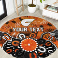 Personalized Greater Western Sydney Giants Round Carpet Aboriginal Dot Painting Graffiti Style