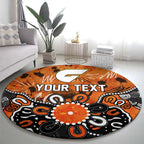 Personalized Greater Western Sydney Giants Round Carpet Aboriginal Dot Painting Graffiti Style
