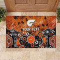 Personalized Greater Western Sydney Giants Rubber Doormat Aboriginal Dot Painting Graffiti Style