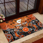 Personalized Greater Western Sydney Giants Rubber Doormat Aboriginal Dot Painting Graffiti Style