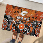 Personalized Greater Western Sydney Giants Rubber Doormat Aboriginal Dot Painting Graffiti Style