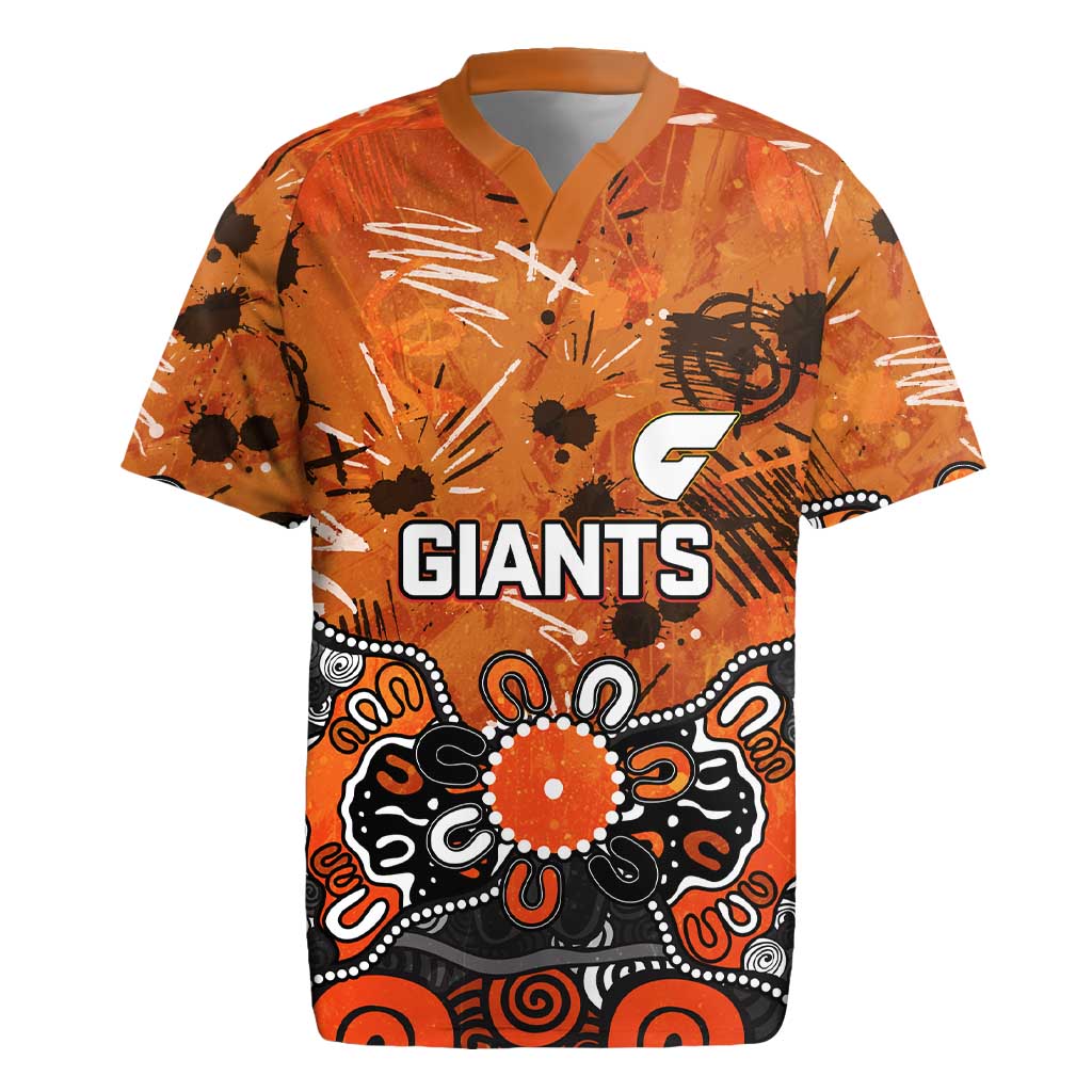 Personalized Greater Western Sydney Giants Rugby Jersey Aboriginal Dot Painting Graffiti Style