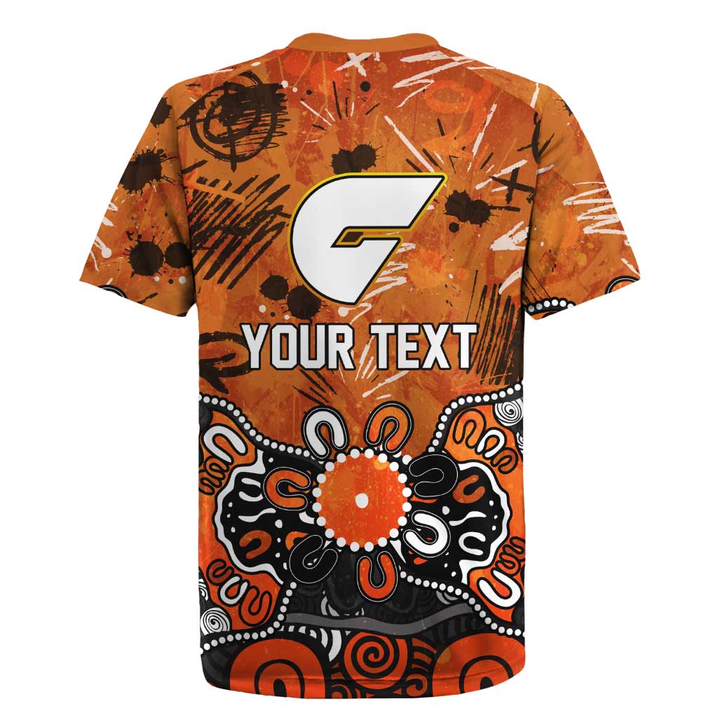 Personalized Greater Western Sydney Giants Rugby Jersey Aboriginal Dot Painting Graffiti Style