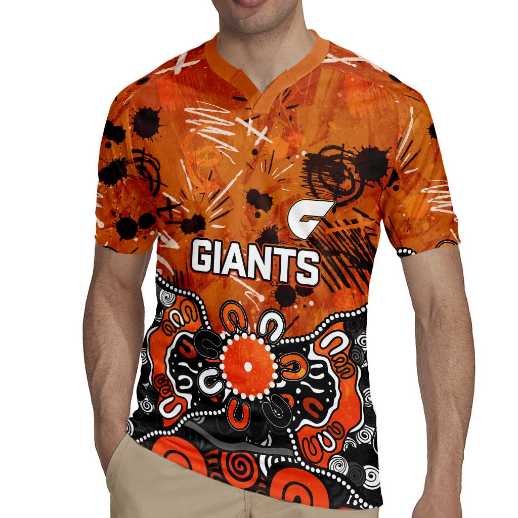 Personalized Greater Western Sydney Giants Rugby Jersey Aboriginal Dot Painting Graffiti Style