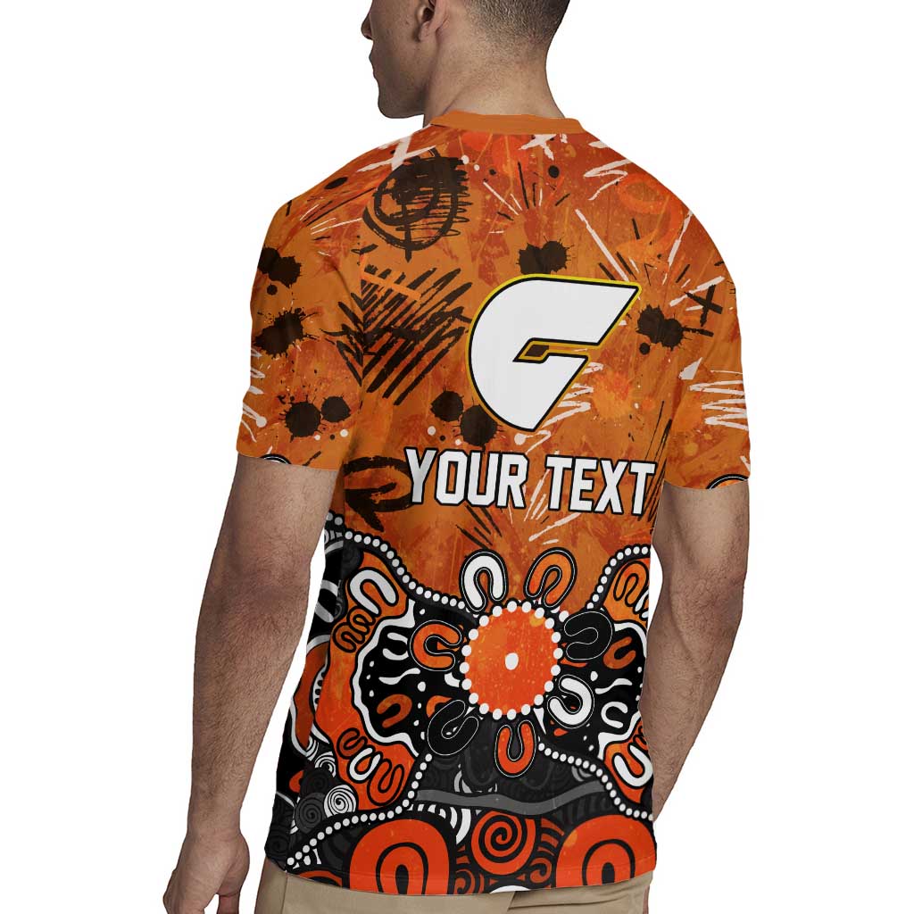 Personalized Greater Western Sydney Giants Rugby Jersey Aboriginal Dot Painting Graffiti Style