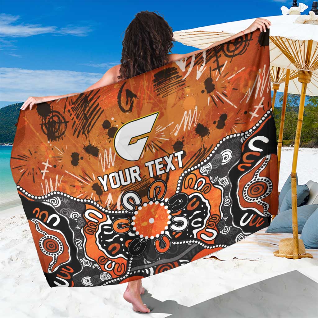 Personalized Greater Western Sydney Giants Sarong Aboriginal Dot Painting Graffiti Style