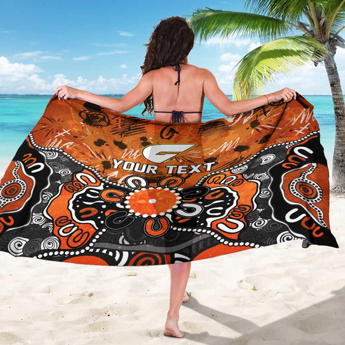 Personalized Greater Western Sydney Giants Sarong Aboriginal Dot Painting Graffiti Style